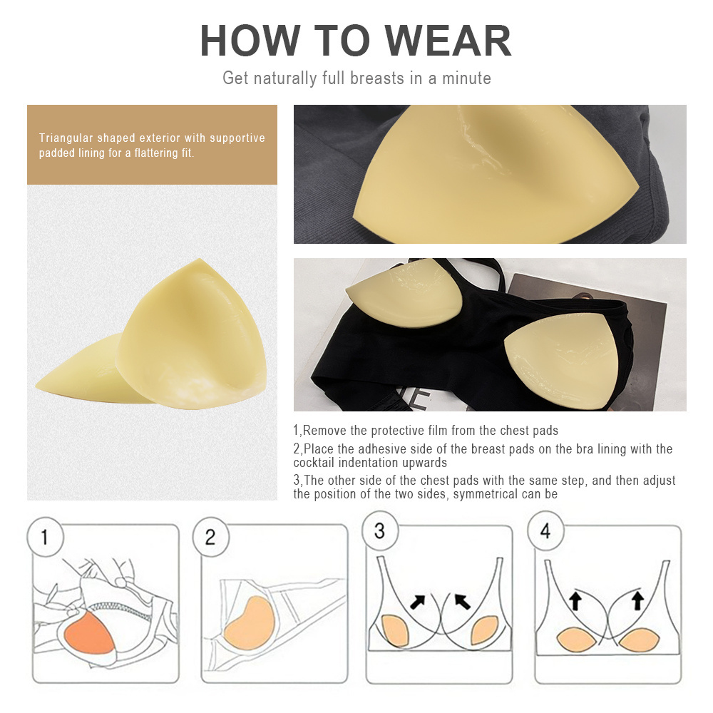 Reusable silicone adhesive Push Up Bra double Sided Sticky Padded Bra Insert invisible strapless wedding bra for women