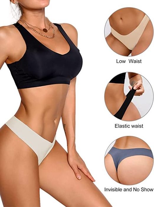 Seamless Panties r Pack Thongs Breathable Thong Underwear Set No Show Underwear Hipster Panties Line for Women