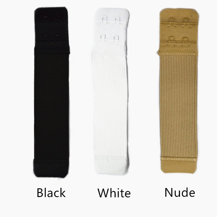 Wholesale 2 Hooks Black Skin High Quality Material Bra Strap Extender