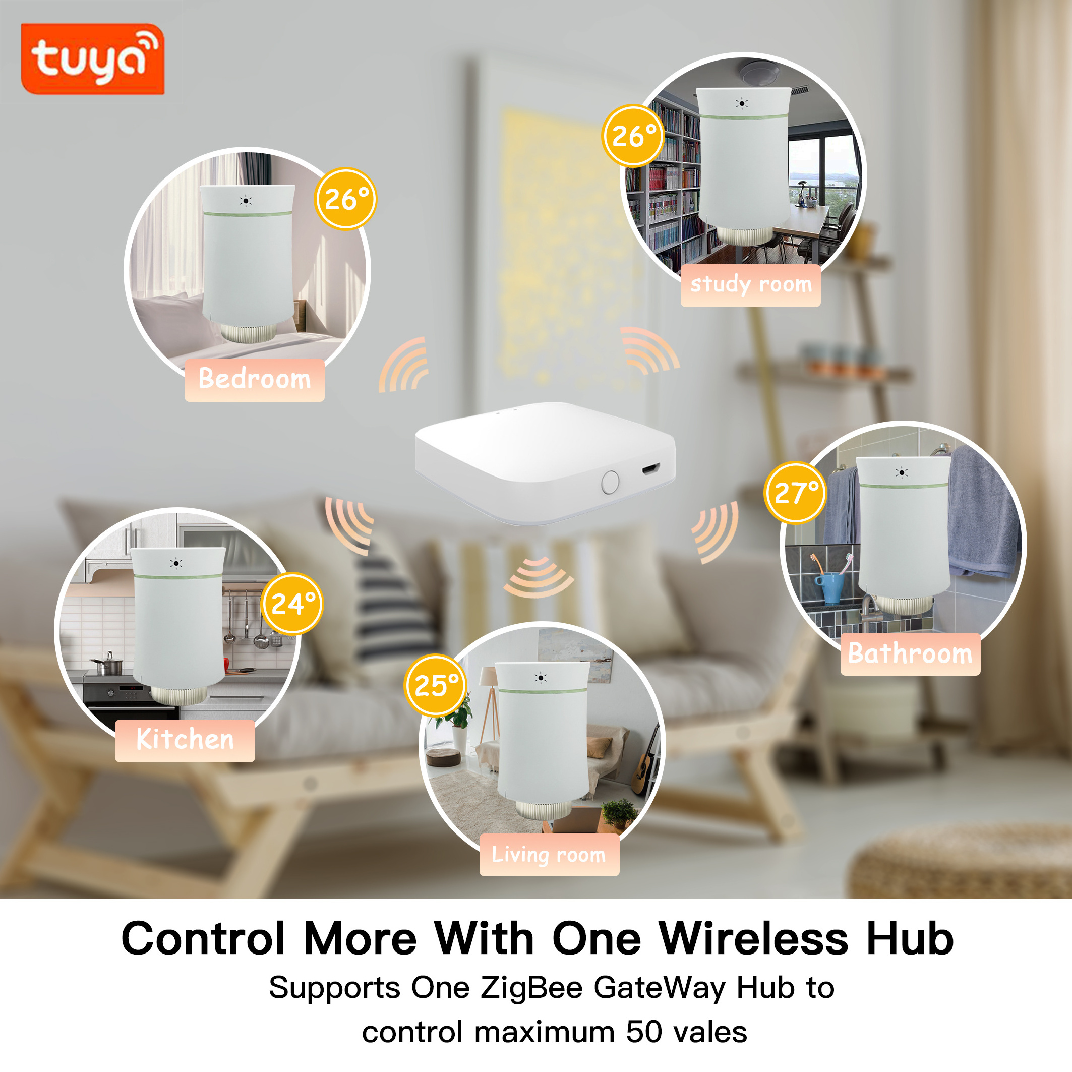 Smart Tuya Wifi TRV Thermostat Zigbee Wireless Home Thermostatic Radiator Valve