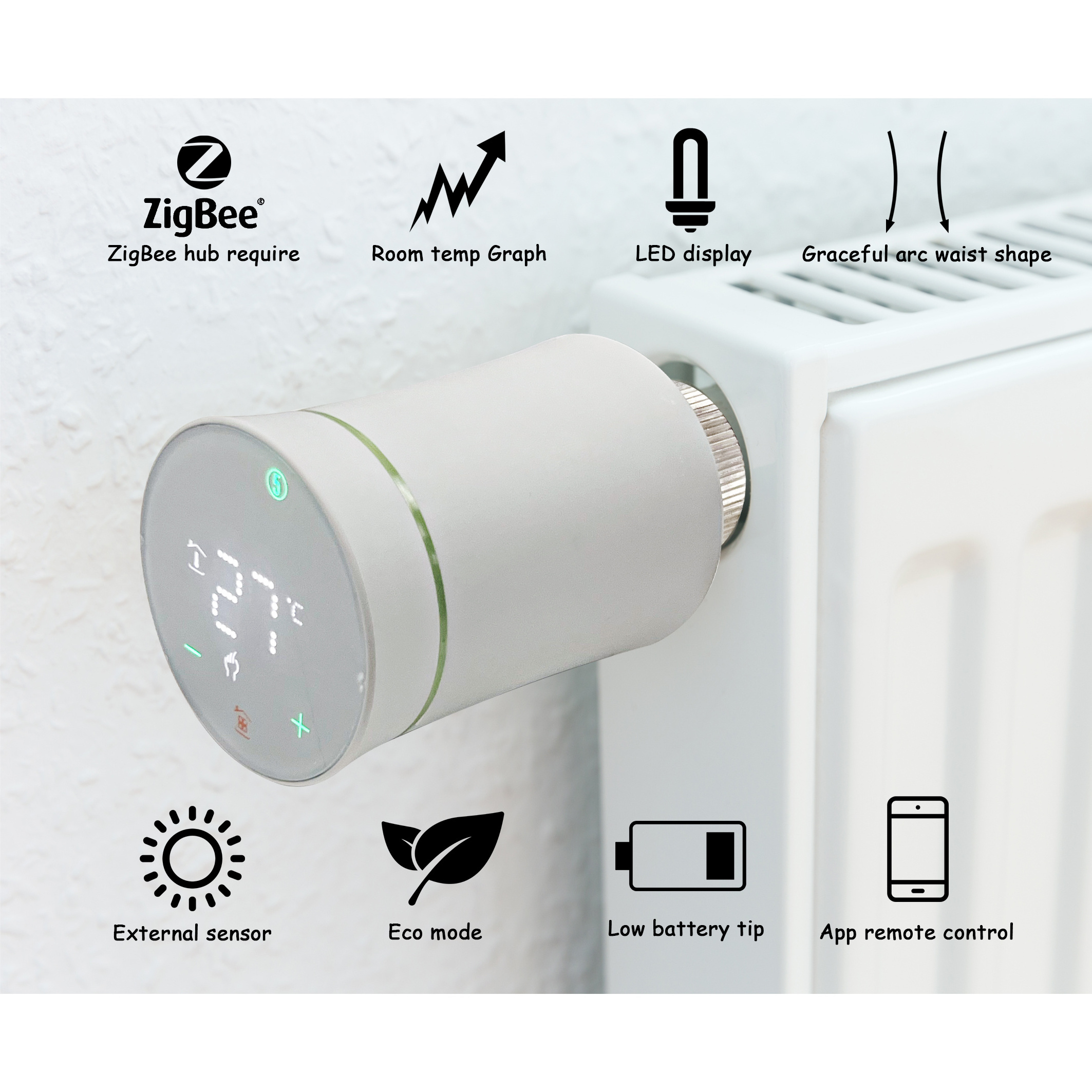 Smart Tuya Wifi TRV Thermostat Zigbee Wireless Home Thermostatic Radiator Valve