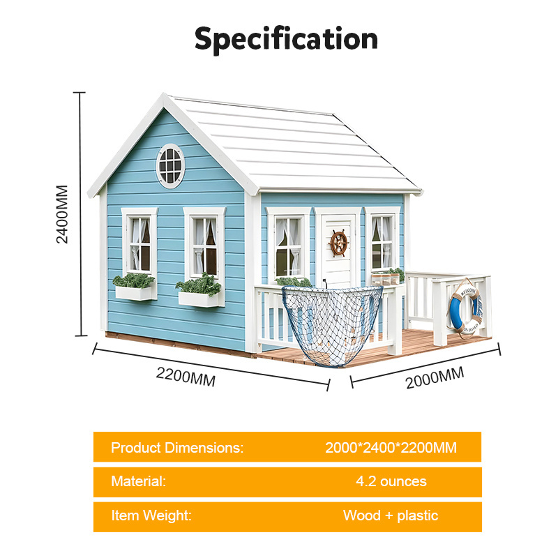 Outdoor Garden Cubby House Children Playground Wooden Kids Playhouse