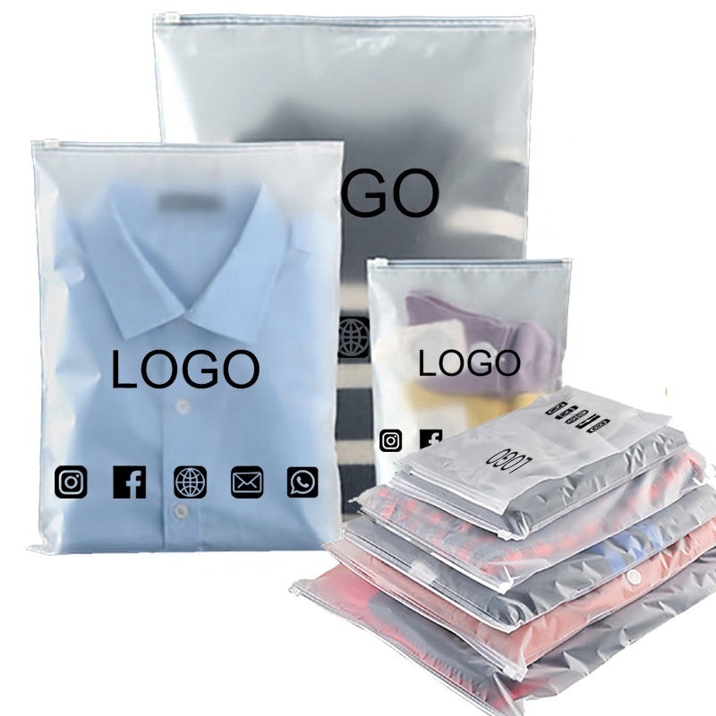 GDCX Ziplock Bags Packaging Zipper Frosted Recycled Plastic Zipper Packing Bag Zip Lock Custom Bag For Clothes Packaging