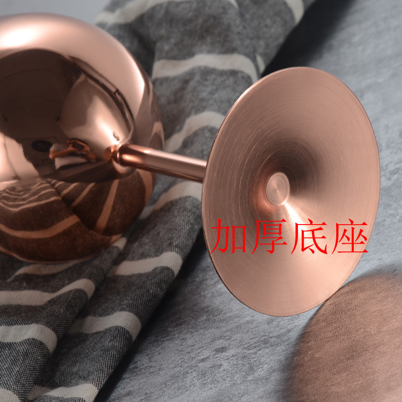 Tumbler Stem Luxury copper plated Goblets Metal Cocktail Wine Glasses Stainless Steel Red Wine Glass Champagne Cup