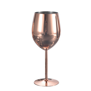 Tumbler Stem Luxury copper plated Goblets Metal Cocktail Wine Glasses Stainless Steel Red Wine Glass Champagne Cup