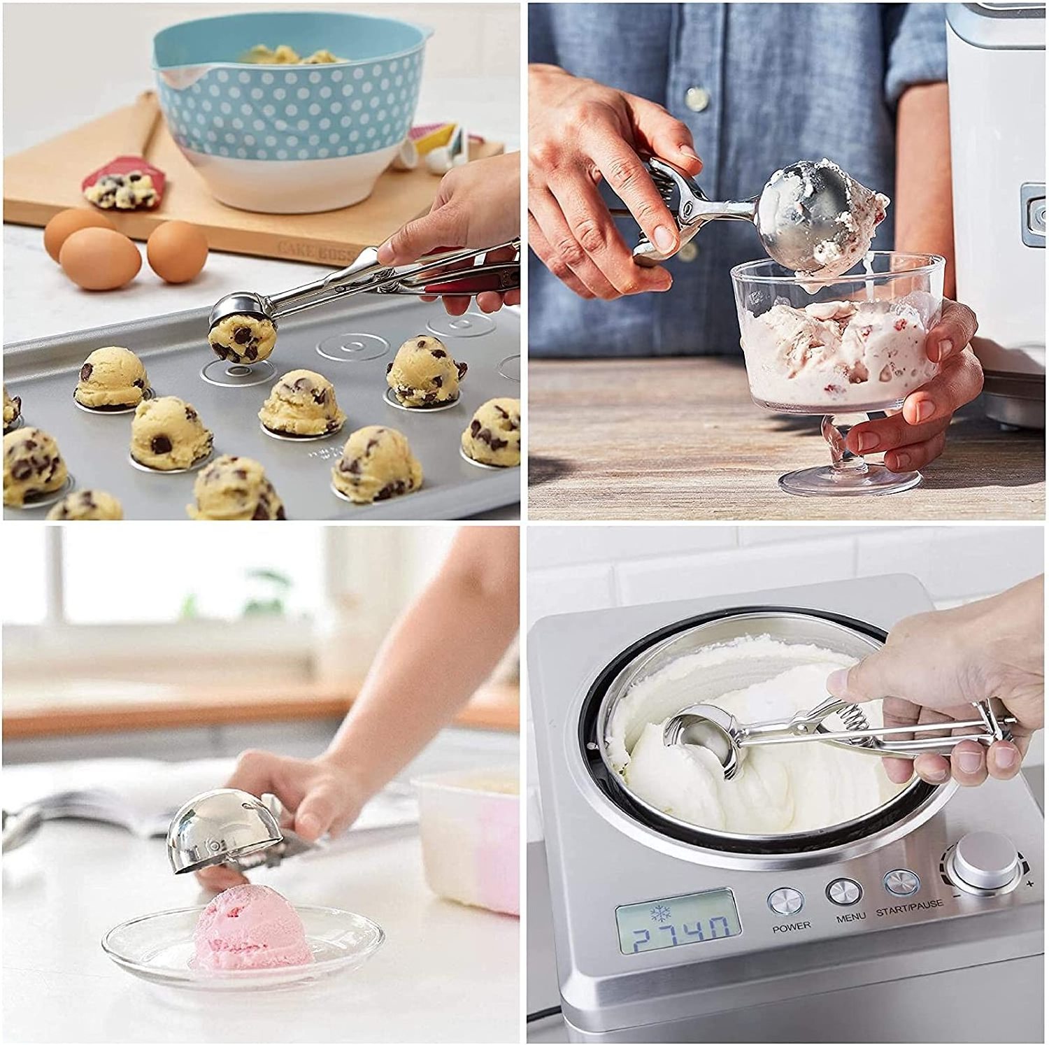 stainless steel  ice cream scoop scooper Fruits Spoon Cookie Scoop stainless steel ice cream scoop