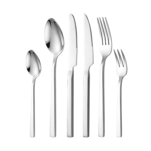 SUS304 silverware 18/10 stainless steel 6 pieces flatware set dinner knife dessert tea spoon fork cutlery set