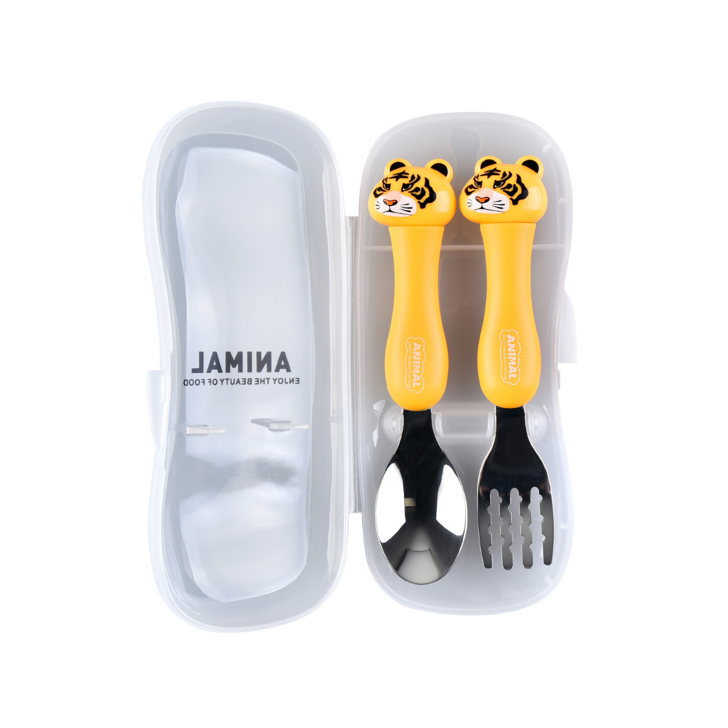 new product ideas 2023 cute animal handle fork and spoon stainless steel SUS304 Children kid baby cutlery set