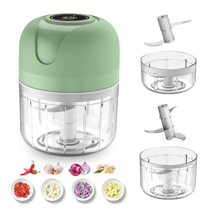 Wireless Usb Charging Portable Multi Functional Electric Manual Hand Pull Mini Meat Onion Garlic Fruit Food Chopper with 2 Cups