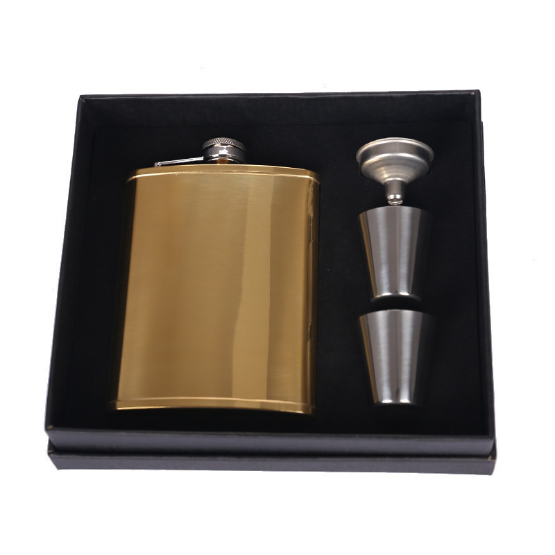 customized gift packing portable 6oz metal stainless steel liquor hip flask matte black mini whiskey hip flasks