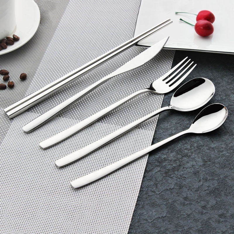 Camping Office or School Lunch Dishwasher Safe Set of 6 Reusable Travel Cutlery Set