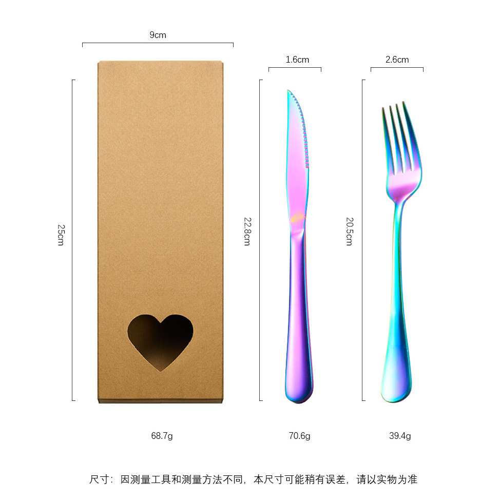 wedding promotion gift Flatware Set Stainless Steel knife and fork set Stainless Steel Forks Flatware Tableware Cutlery with box