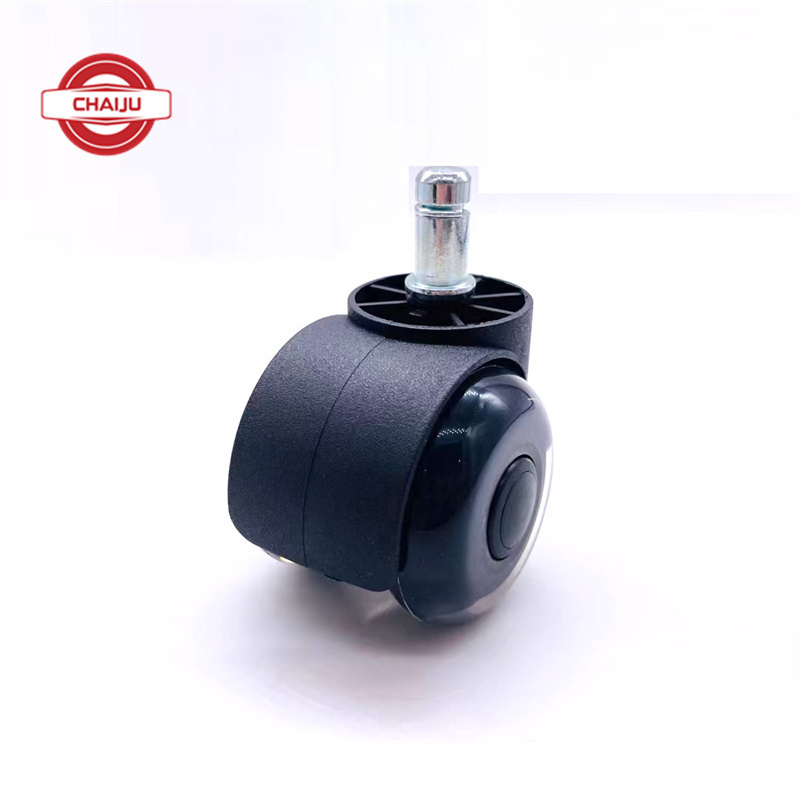 Premium Rubber Office Chair Caster Wheel Replacements for All Hard Surface Floors and Carpet 2 Inch Twin Chair Wheels