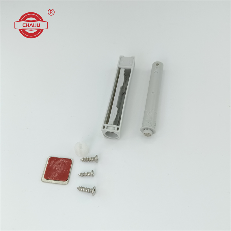 Magnetic Push Latches for Cabinet Push to Open Door Latch, Gray Soft Quiet Close Closers, Plastic Damper Buffer Push