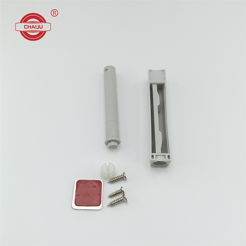 Magnetic Push Latches for Cabinet Push to Open Door Latch, Gray Soft Quiet Close Closers, Plastic Damper Buffer Push