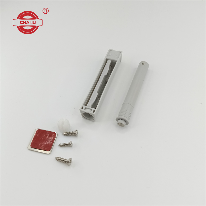 Magnetic Push Latches for Cabinet Push to Open Door Latch, Gray Soft Quiet Close Closers, Plastic Damper Buffer Push