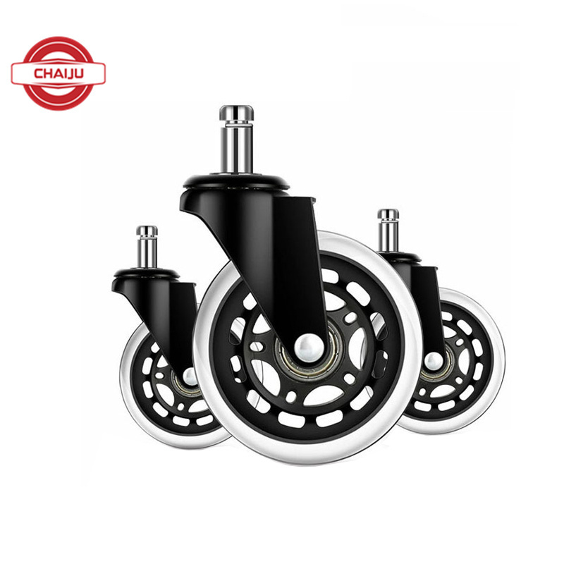 75mm Office Chair Caster Wheels (Set of 5) Floors Including Hardwood Protect Replace Heavy Duty Safe for Alement Desk Floor