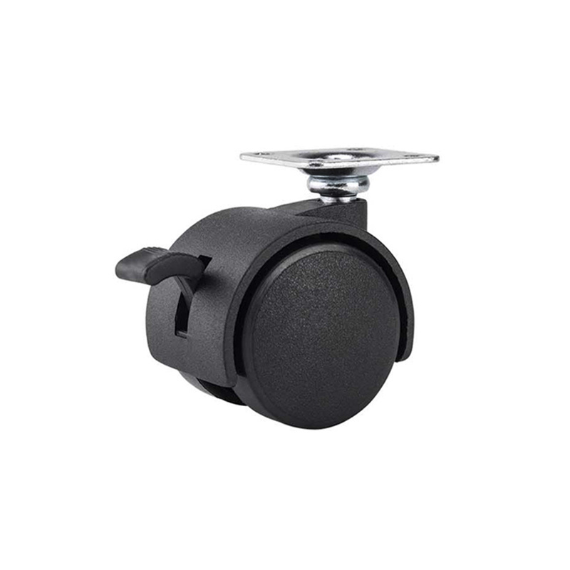 1.5 Inch Nylon Plastic Caster for Furniture Wheels Office Chair Swivel Caster Metric Threaded Stem M8 x 15mm with Locking Brake