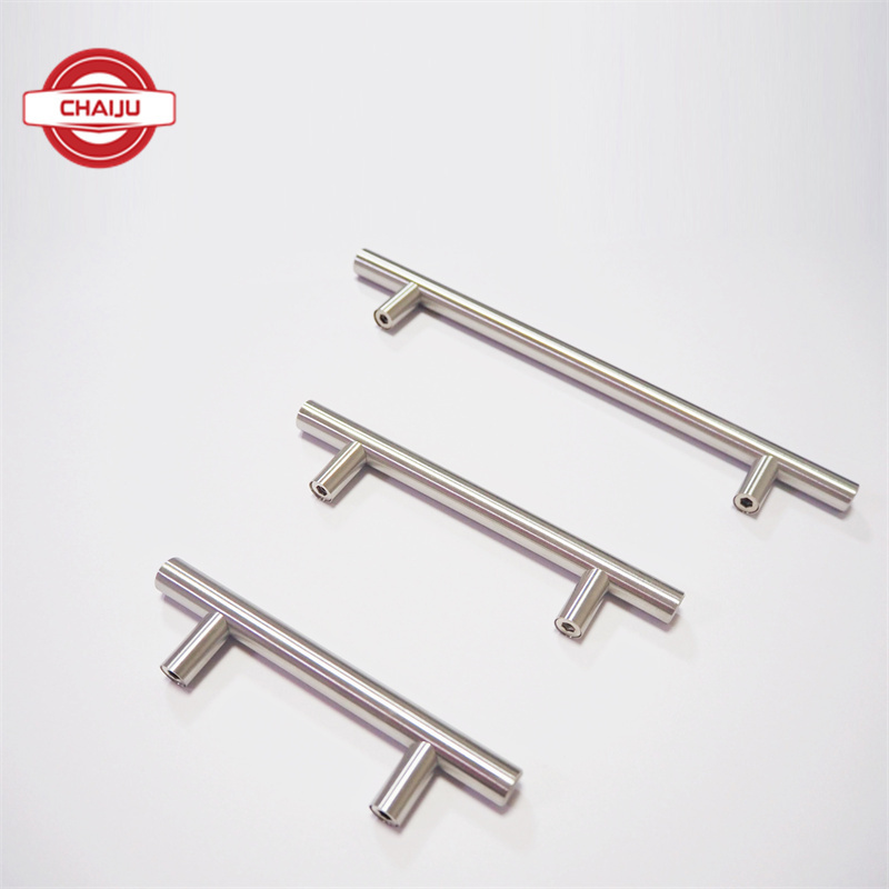 Brushed Nickel Cabinet Knobs Silver Hardware Pulls for Kitchen Steel Dresser Knobs Single Hole T Bar