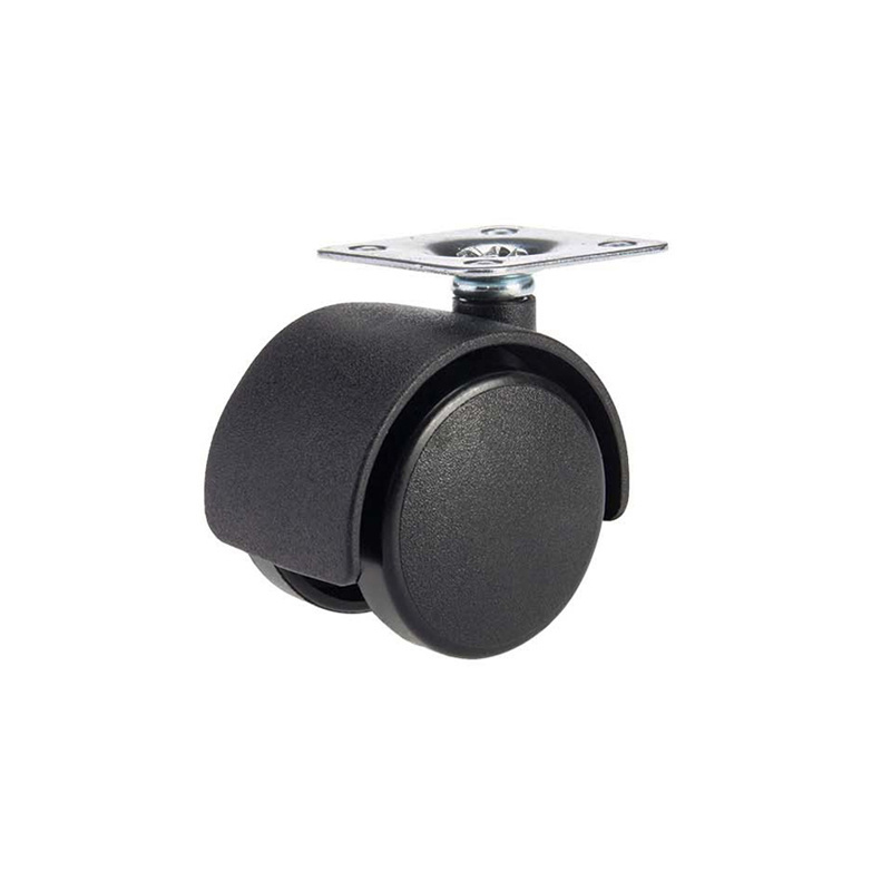 1.5 Inch Nylon Plastic Caster for Furniture Wheels Office Chair Swivel Caster Metric Threaded Stem M8 x 15mm with Locking Brake