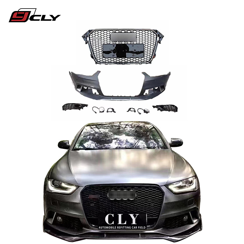 Genuine Car Bumpers For 13-16 Audi A4 B8.5 Upgrade Belgium Body Kit Front Bumper RS4 grille With Flog Light Frame