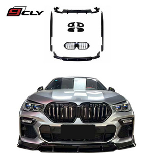 CLY G06 black body Kits For BMW X6 G06 upgrade black knight front lip diffuser side skirt grille exhaust pipe wings 2019 2022