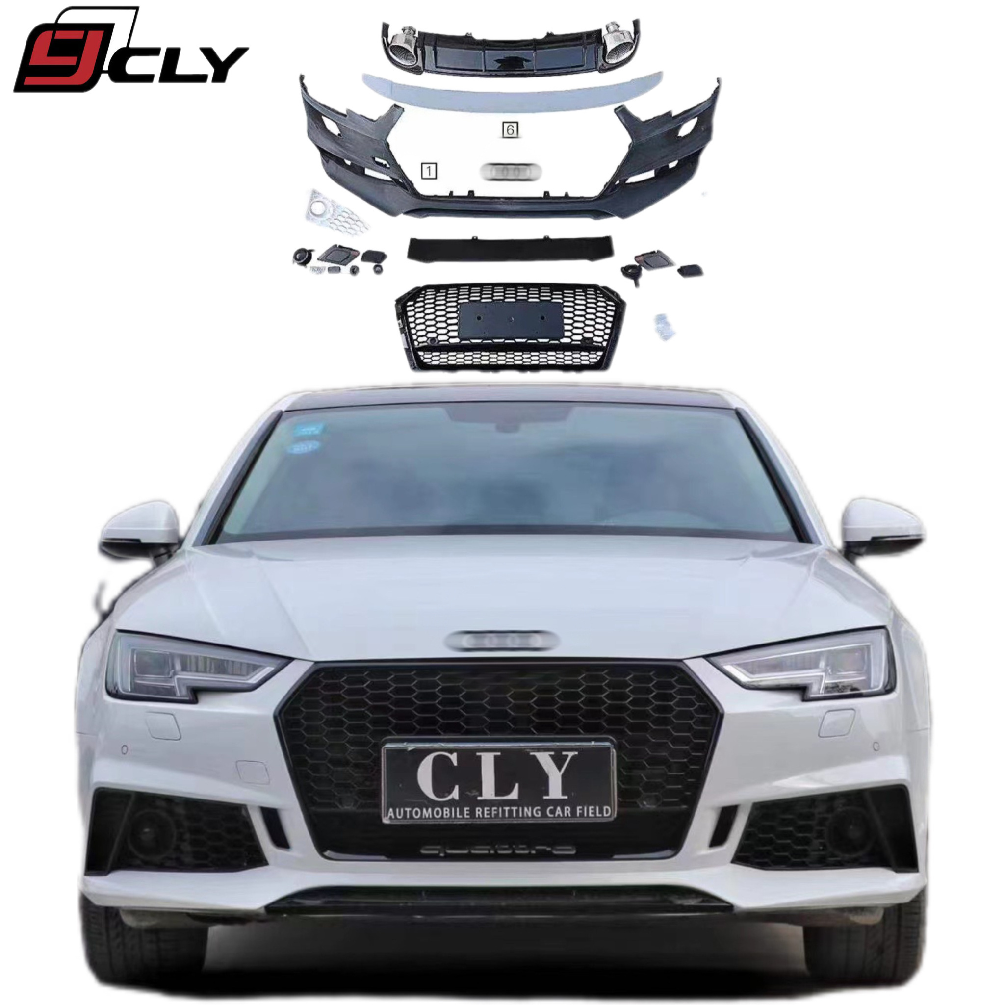 High quality body kit new arrival car For Audi A4 upgrade star flare sports Body kit car bumper