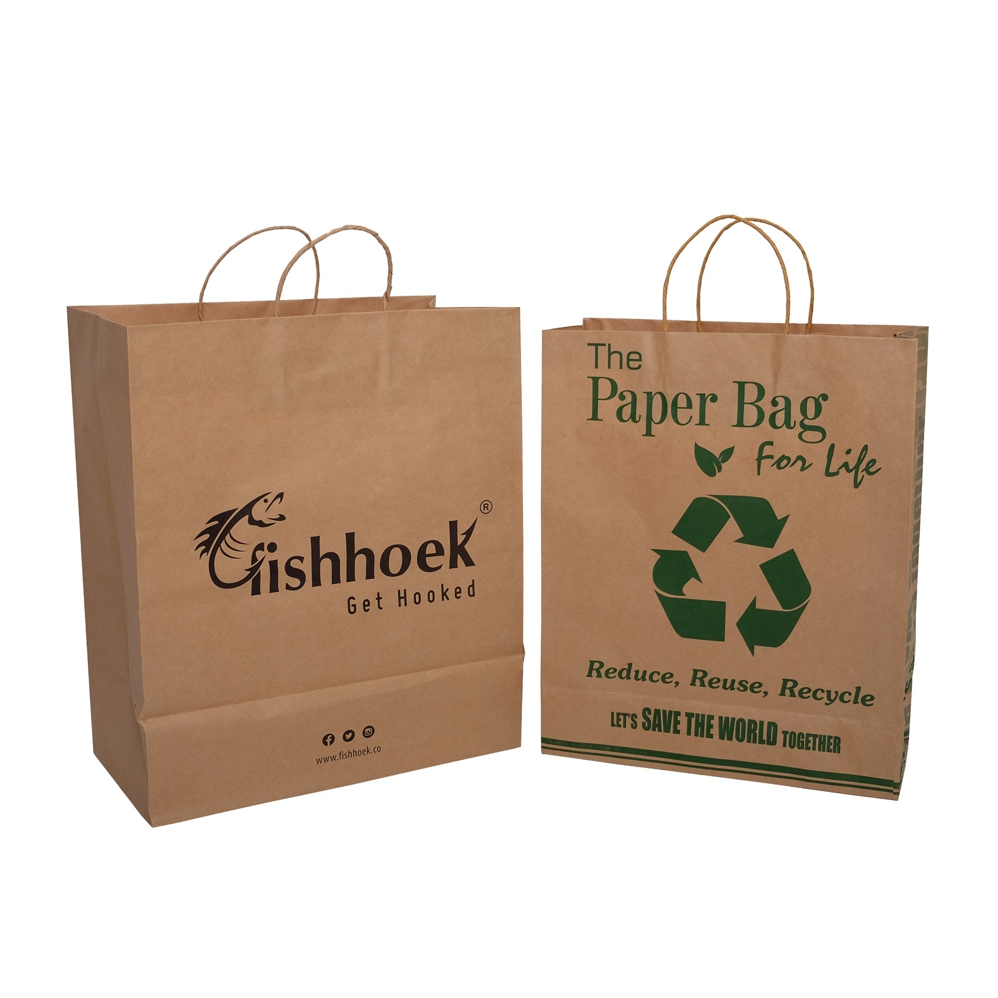 Bakery Packaging Biodegradable Personalized Mini Heavy Duty Kraft Paper package Grocery Bags for Everyday Use