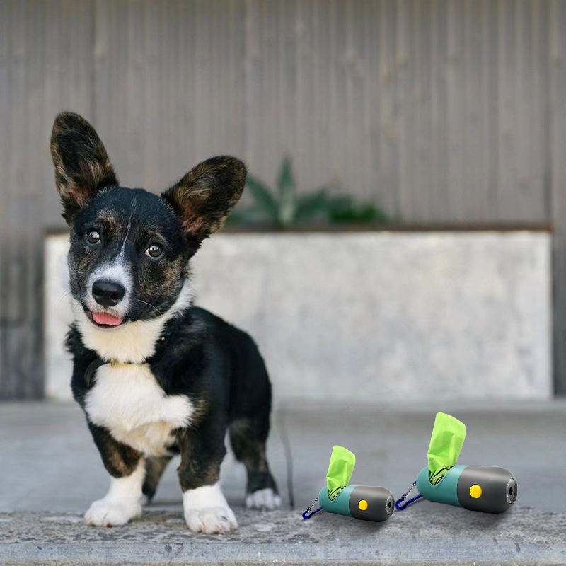 Wholesale High Quality Leak-proof Pet Waste Bag Dog Poop Bags Dispenser with Built-in Led Flashlight