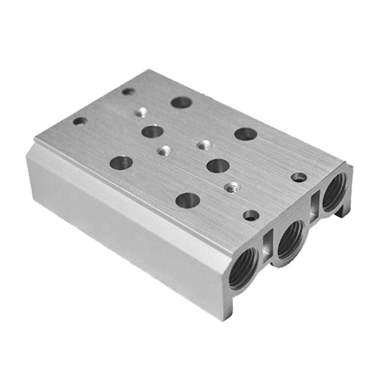 Custom Aluminum Pneumatic Valve Manifold VF3000 Series 1-24 Position RC Base For SMC