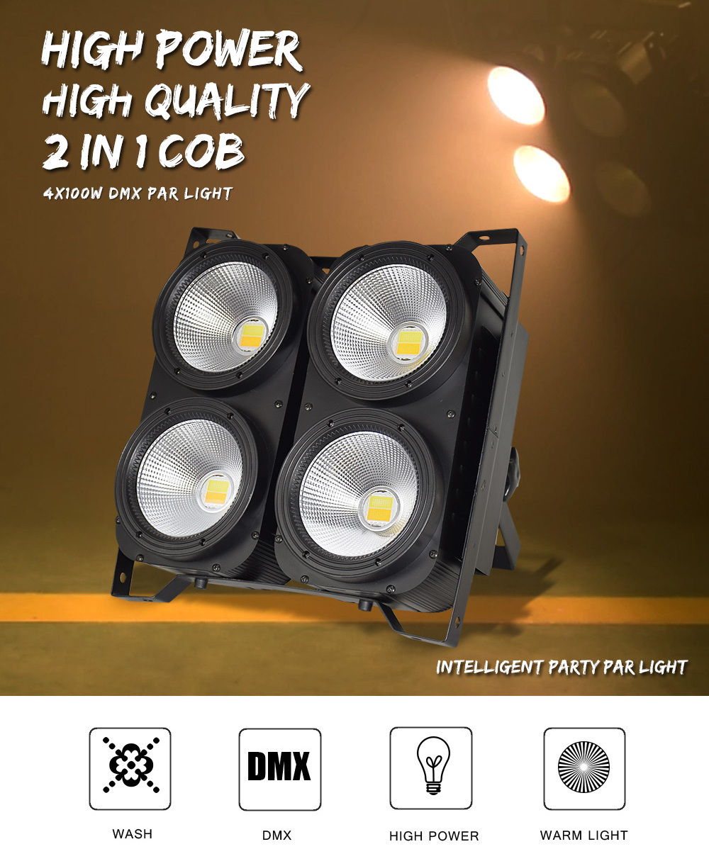 Led COB Wash Light With High Brightness 100W 4Eyes Led Blinder Light Cob Cool/Warm White Led Good For Stage Lighting