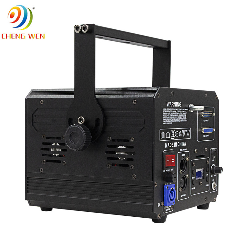 ILDA+DMX512 1W 2W 3W SD card ILDA laser logo projector RGB animation text laser light show for disco