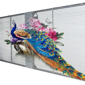 Clear Transparent LED Video TV Wall  P3.91mm Indoor LED Mesh Curtain Digital Signage Displays 3D led screen P3.91