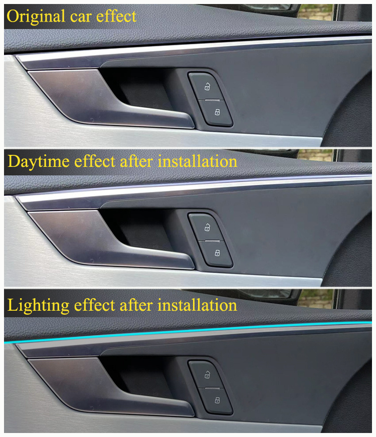 1 IN 18 RGB Ambient Light For Car Interior Breathe Dashboard Door Decoration LED Strip Lights Neon App 12V Ambiance Lighting