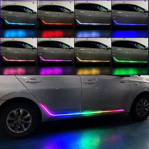 PUERXIN Car RGB Streamer Door Ambient Light Strip Lights Running Lamp Car Decoration Light For Car Door