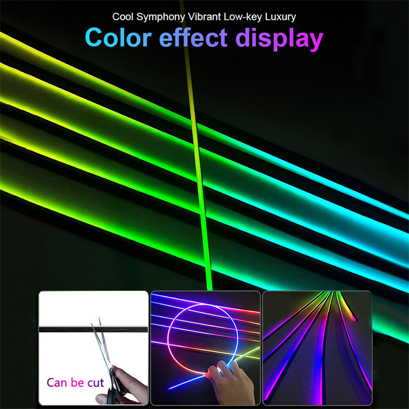 1 IN 18 Car Interior Atmosphere Light Kit Strip RGB Neon Acrylic Fiber Optic Accessories LED Lights Decoration Ambient Lighting