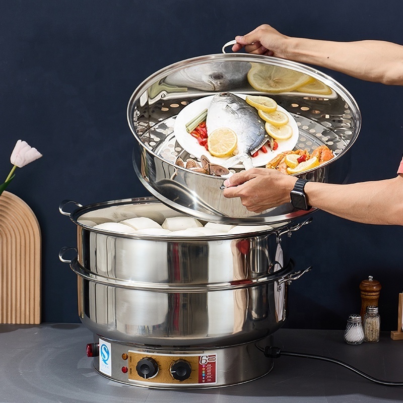 Commercial Dumpling Steamer Multiple Layer  Cooking Pot Cookware Pot Electric kitchen Steamer