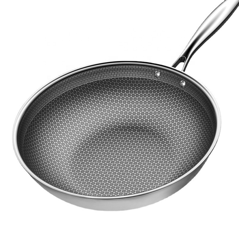 Honeycomb Non-stick Frying Pan Stainless Steel Pan Honeycomb Nonstick Wok