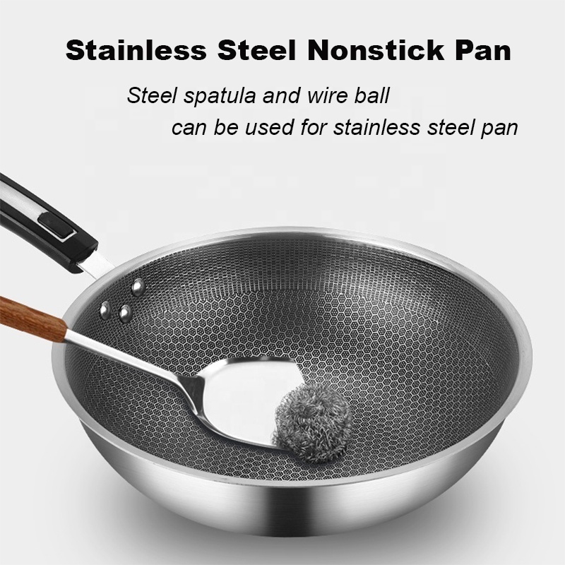 Honeycomb Non-stick Frying Pan Stainless Steel Pan Honeycomb Nonstick Wok