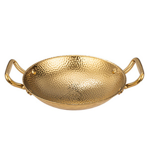 Seafood Frying Pan Gold Silver Cooking Wok Stainless Steel Seafood Paella Pan