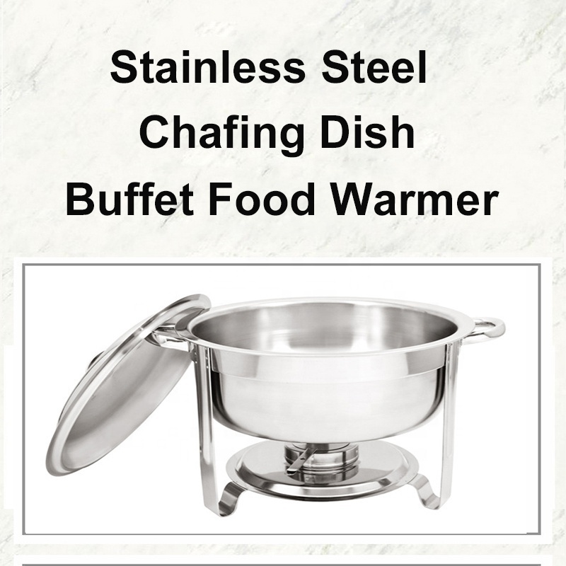 Factory Sale Round Chafing Dish Hot Food Display Warmers Meal Furnace Buffet Stoves With Fuel Holder Buffet Ware Restaurant