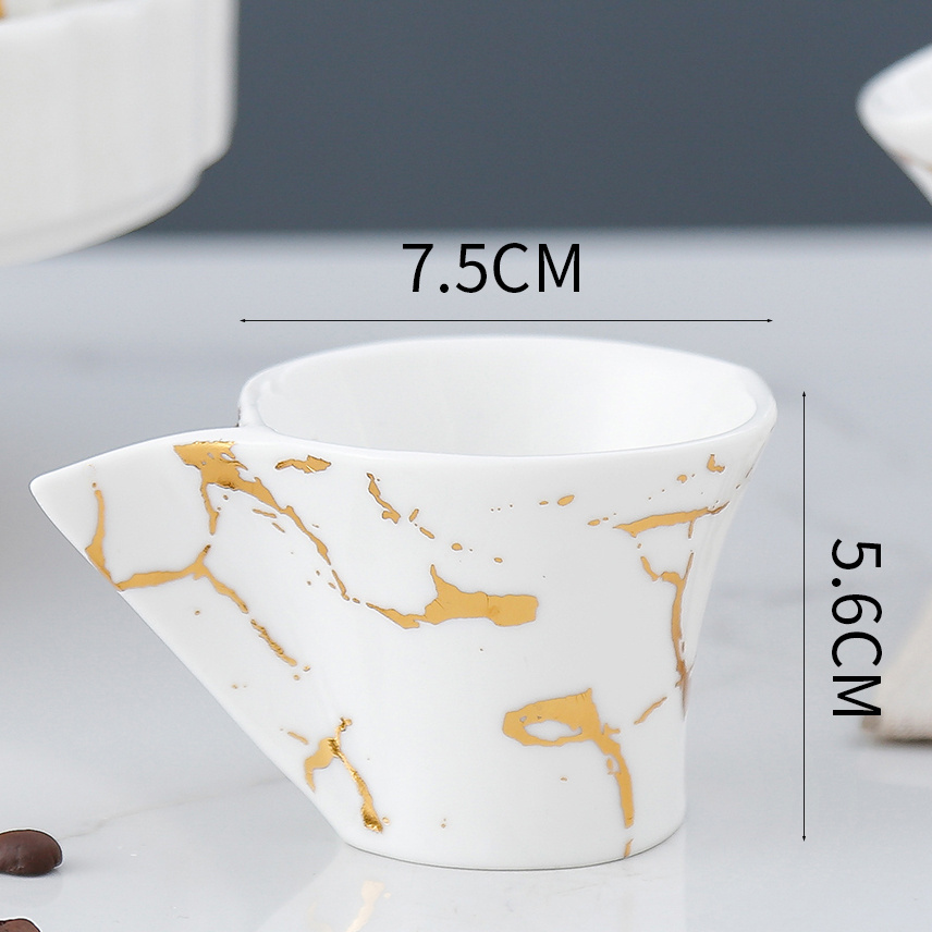 Coffee tea set hotel dining room home golden marble eight-piece set