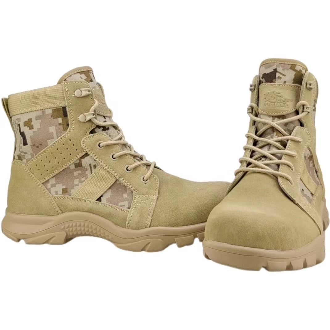 Off-the-shelf tactical boots leather camouflage solid wear breathable wind and sand proof outdoor hiking field desert boots