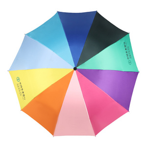 large strong repel windproof sun uv protection travel foldable rainbow color foldable rain umbrella with black coating