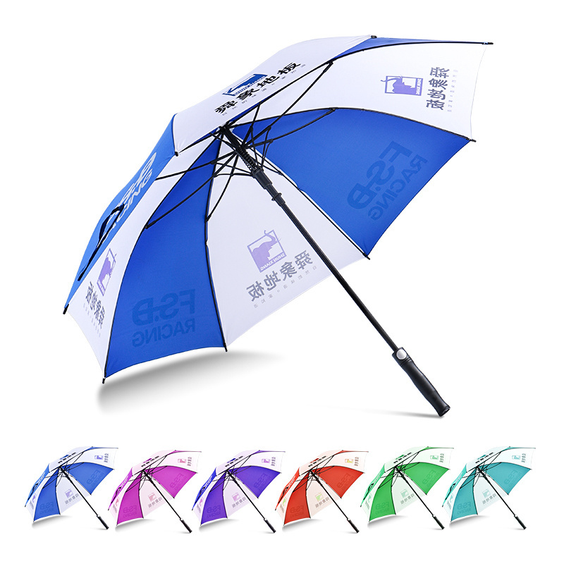 62 68 inch large windproof automatic open oversize straight rain golf stick umbrella with logo prints