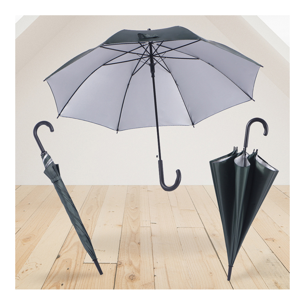 wholesales navy blue vintage design automatic open summer sun uv protection straight polyester umbrella