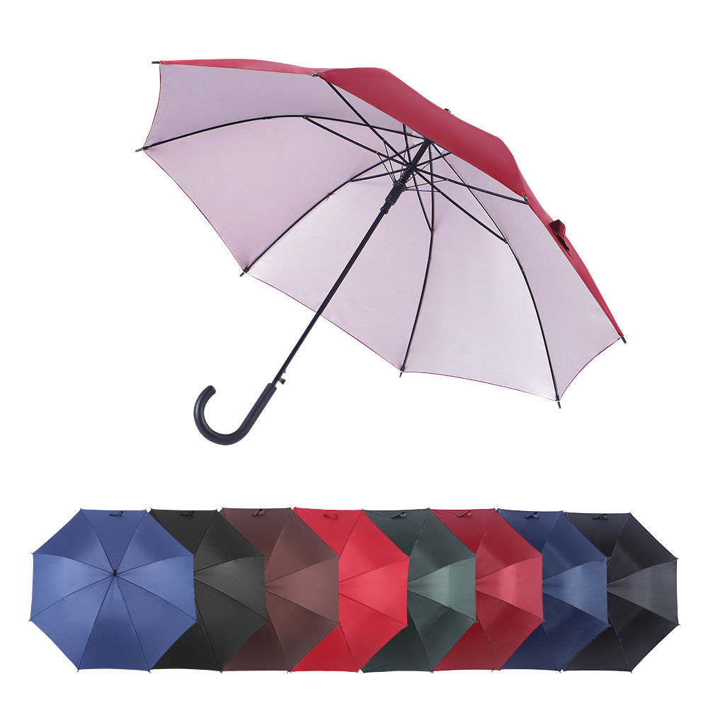 wholesales navy blue vintage design automatic open summer sun uv protection straight polyester umbrella