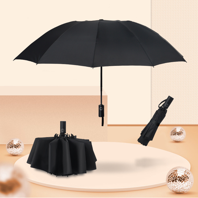 windproof custom photo print uv protection folding travel reverse inside out umbrella with black coating frame