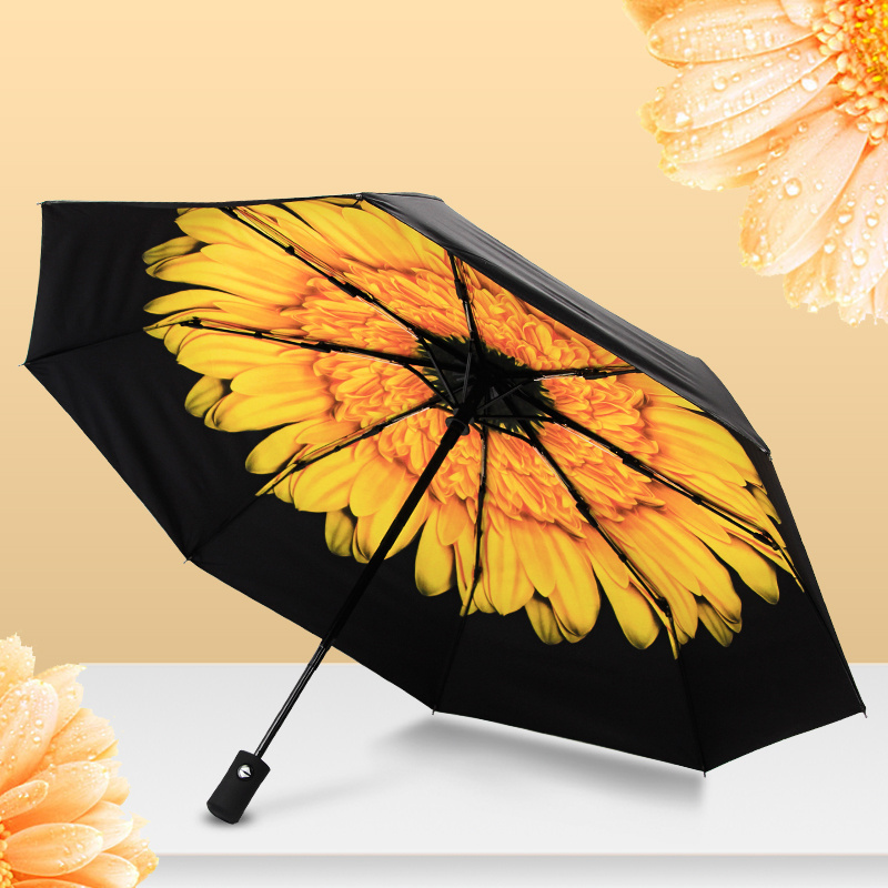 popular mini compact small size decorative uv travel folding automatic umbrella with custom logo