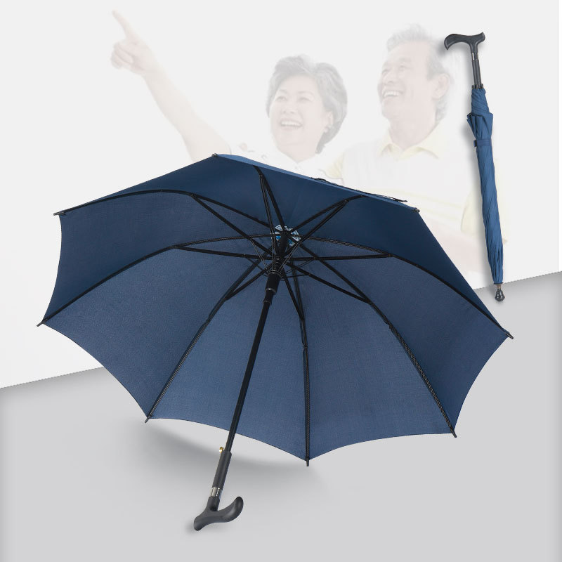 china manufacturer wholesale personalized pongee fabric windproof automatic open umbrella with walking cane stick